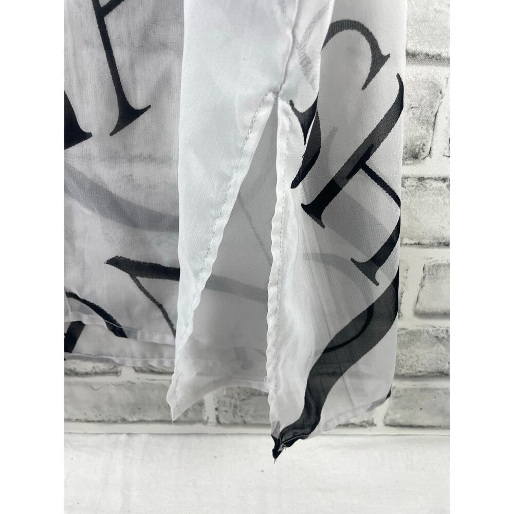 Live 4 Truth Chiffon Sheer Letter Print Button Down Tunic Top Shirt XL White - Picture 6 of 9